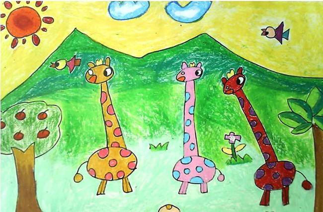 学生作品 《五颜六色的长颈鹿》