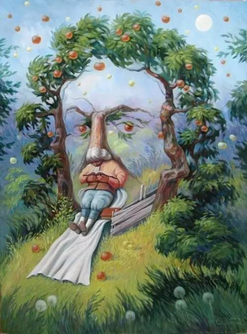 苹果树下艺术手法图片
